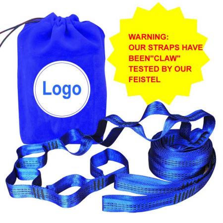 Custom Logo Low MOQ Blue Hammock Straps for Hammock Suspension System Kit 