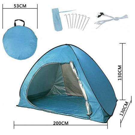 Outdoor Tent Anti-UV Beach Shade Shelter Beach Canopy Tent Sun Shade Fits 2-3 Person 