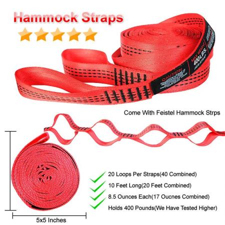 Amazon Hot Sales Factory Price Colorful Hammock Straps for Hammock Suspension System Kit 