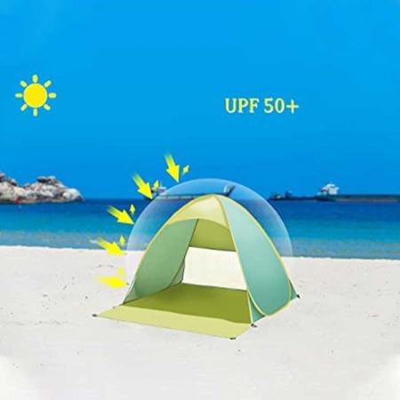 Pop Up Beach Tent UPF 50+ Protection Pop Up Beach Shade Sun Shelter 