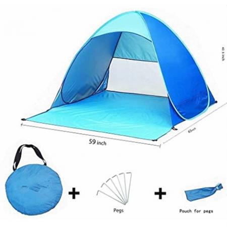 Pop Up Beach Tent UPF 50+ Protection Pop Up Beach Shade Sun Shelter 