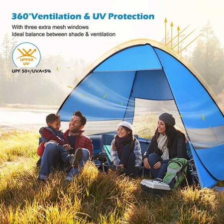 Beach Tent Lightweight Beach Sun Shade Canopy Cabana Beach Tents Fit 3-4 Person 