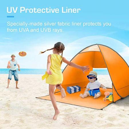 Anti-UV Beach Shade Shelter Beach Canopy Tent Sun Shade with Extended Floor 