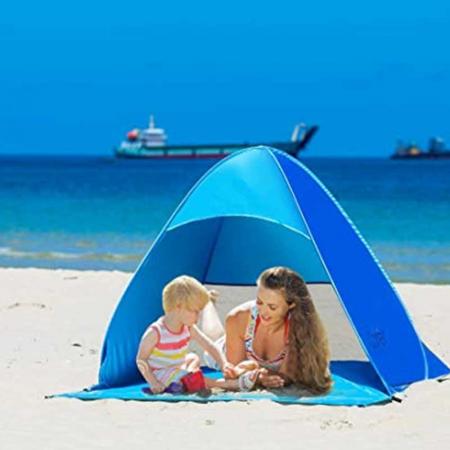 Pop Up Beach Tent UPF 50+ Protection Pop Up Beach Shade Sun Shelter 