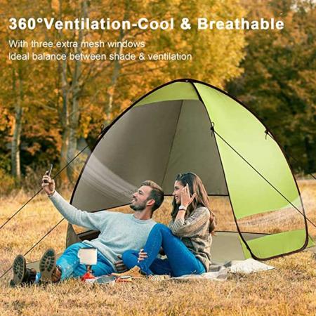 Pop Up Beach Tent for 1-3 Person Rated UPF 50+ for UV Sun Protection 