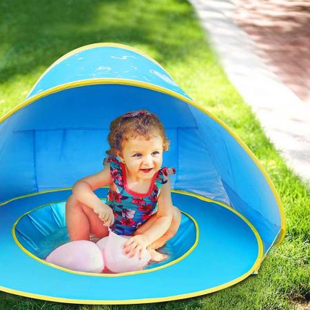 Pop Up Baby Tent Sun Shade Shelter with Pool UPF 50+ Protection for Baby Beach Outdoor 