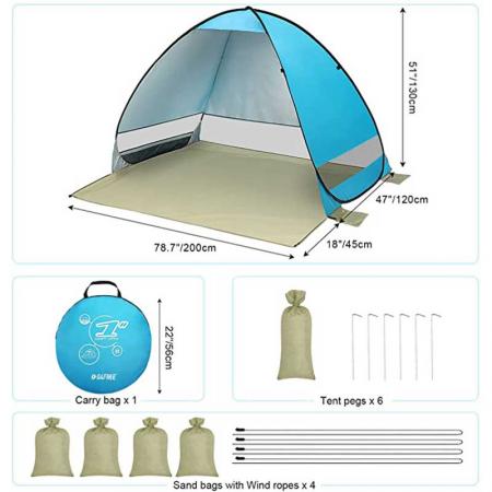 Waterproof Sun Shelters beach tent for Family Camping Fishing 