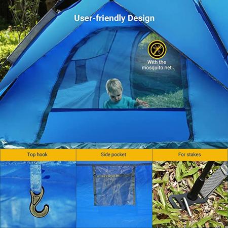Waterproof 3-4 Person Automatic Family Portable Camping Tents For Outdoor Hiking 