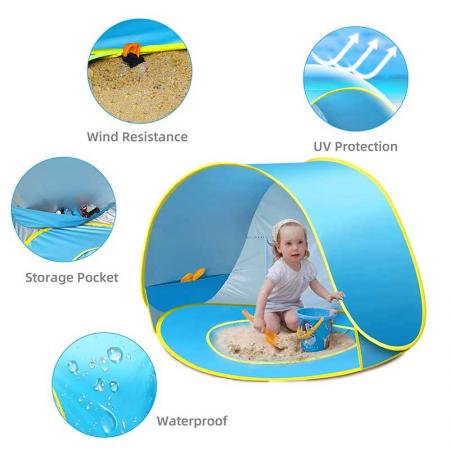 Baby Beach Tent Pop Up Sun Shade Shelter with Pool UPF 50+ Protection for Baby or Infant Portable Tent 
