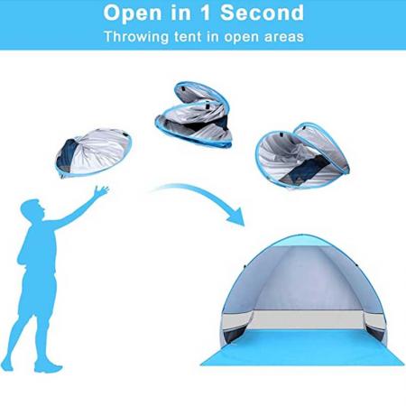 UPF 50+ folding portable beach tent with UV Sun Protection 