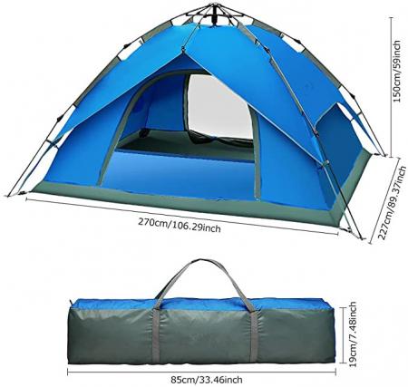 Waterproof 3-4 Person Automatic Family Portable Camping Tents For Outdoor Hiking 