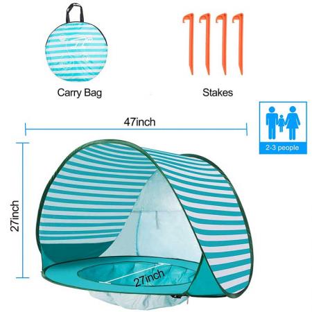 Baby Beach Tent Baby Pool Tent UV Protection Sun Shelters Portable Mini Pool 