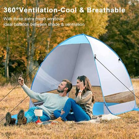 UPF 50+ folding portable beach tent with UV Sun Protection 