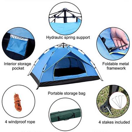 Outdoor Waterproof 2-3 person camping Hiking Military Beach Folding Automatic Popup Instant Camping Tent