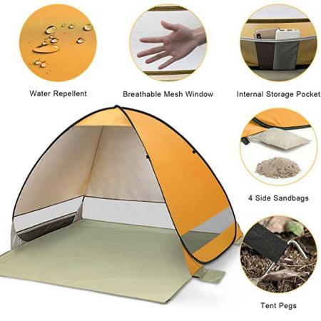 portable Pop Up Beach Tent Includes Carry Travel Bag & Tent Pegs 