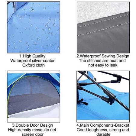 Outdoor Waterproof 2-3 person camping Hiking Military Beach Folding Automatic Popup Instant Camping Tent