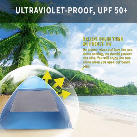 Automatic Pop Up Instant Portable Outdoors Quick Cabana Beach Tent Sun Shelter 