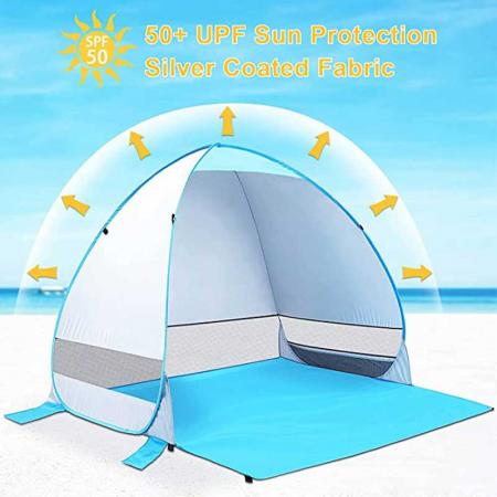 UPF 50+ folding portable beach tent with UV Sun Protection 