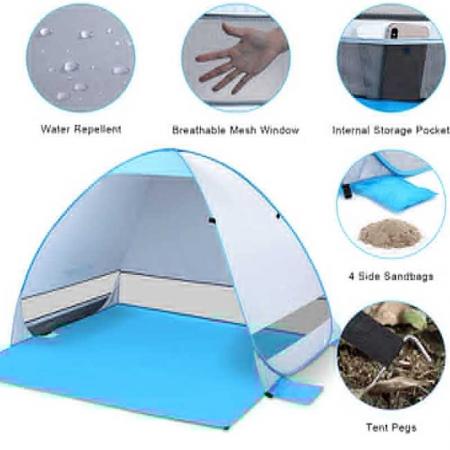 UPF 50+ folding portable beach tent with UV Sun Protection 