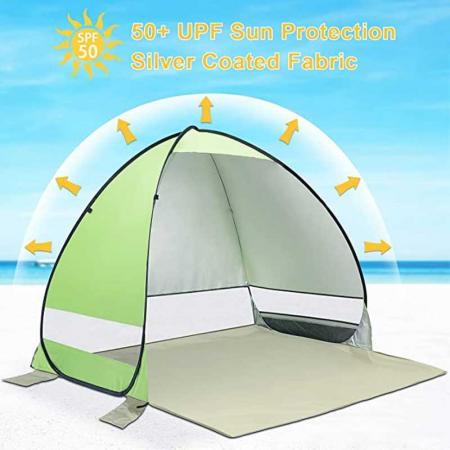 Pop Up Beach Tent for 1-3 Person Rated UPF 50+ for UV Sun Protection 