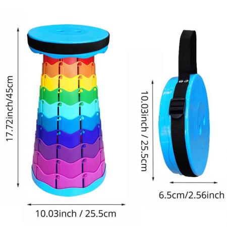 Retractable Stool Lightweight Telescopic Stool Yet More Sturdy Foldable Stool with Load Capacity 400lbs for Adults Outdoor