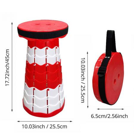 Folding Portable Telescopic Stool Collapsible Retractable Folding Chair for Adults 