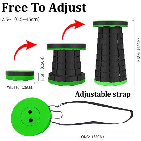 Telescopic Stools Sturdy Portable Light weight Plastic Stool for Outdoor Travel Camping 