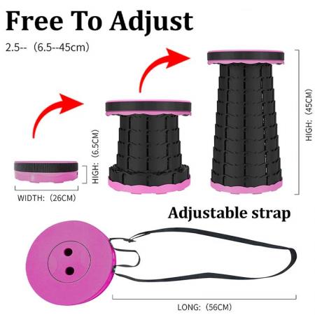 Telescopic Round Portable Retractable Plastic Camping Gardening Folding Stool Retractable stool 