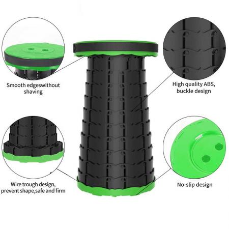 Telescopic Stools Sturdy Portable Light weight Plastic Stool for Outdoor Travel Camping 