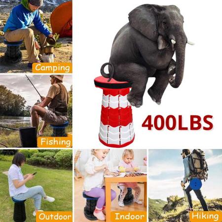 Folding Portable Telescopic Stool Collapsible Retractable Folding Chair for Adults 