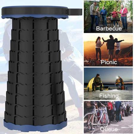 Portable Camping Collapsible Stool, Telescopic Stool for Adult & Kids 