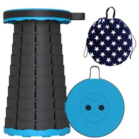 Hot Selling Plastic Adjustable Retractable Outdoor Convenient Stool Pure Color Folding Camping Fish Telescopic Stool