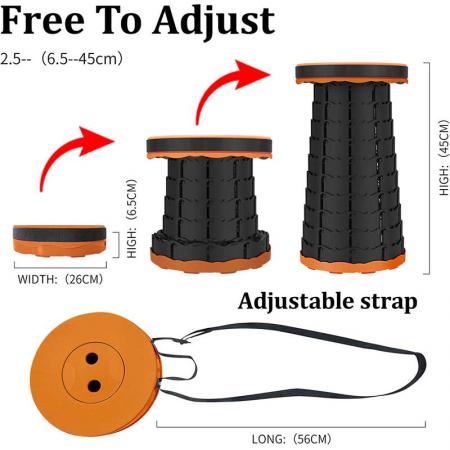 Portable Lightweight Plastic Stool Outdoor Travel Camping Fishing Folding telescopic Stool 