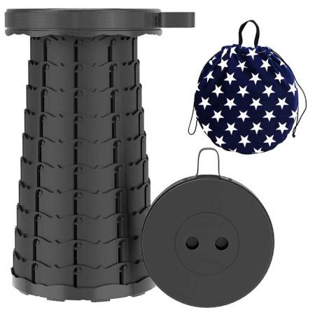 Portable Folding Telescoping Stool, Incredible Collapsible Retractable Lightweight Adjustable Camping Stool