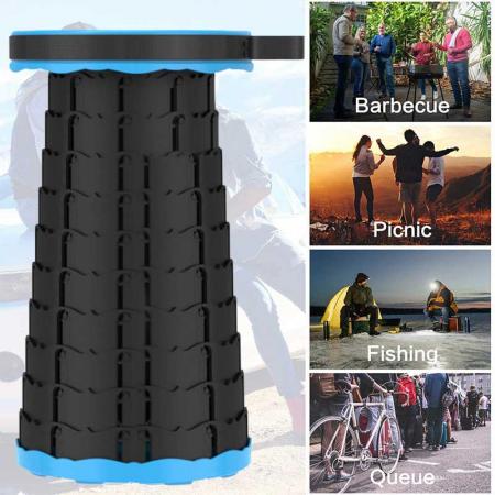 Hot Selling Plastic Adjustable Retractable Outdoor Convenient Stool Pure Color Folding Camping Fish Telescopic Stool