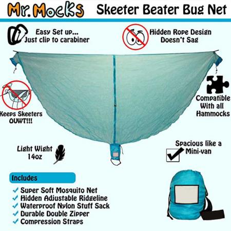 Amazon Hot Sales Factory Price Hammock Bug Net Outdoor Camping Mosquito Net Fits for All Single/Double Hammocks 