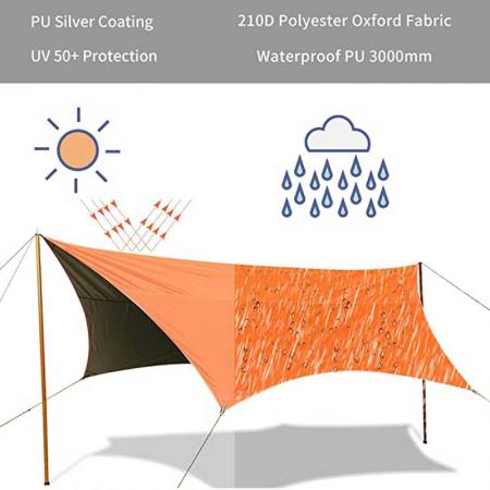 Lightweight and Waterproof Camping Tarp with Complete Accessories 