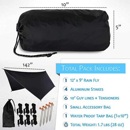 Hammock Rain Fly Waterproof and Lightweight camping tarp 