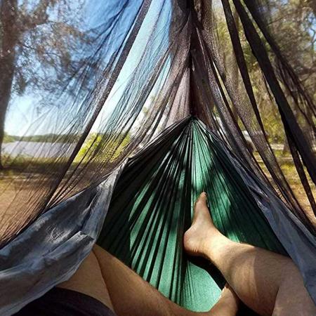 Mosquito Net Hammock with Hanging System Keeps Out The Bug Net Zipper for Easy Enter and Exit