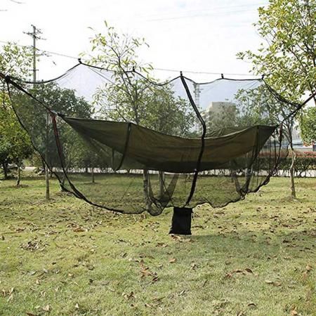 Mosquito Net Hammock with Hanging System Keeps Out The Bug Net Zipper for Easy Enter and Exit 