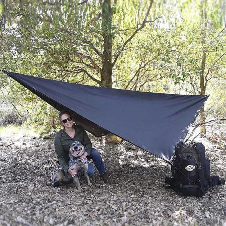 Camping Tarp Waterproof with 2 Poles Tarps Sunshade Picnic Mat Camping Accessories for Fishing Hiking 