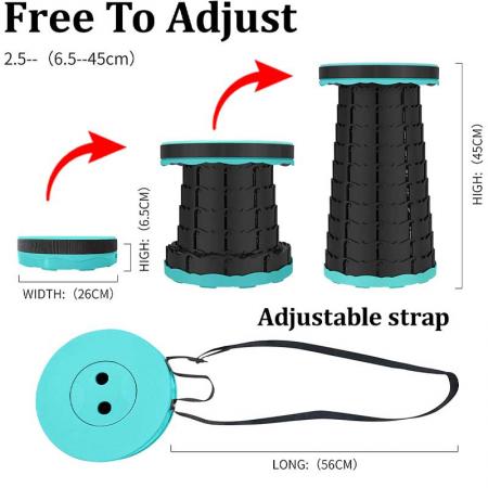 High quality Retractable Stool Folding Stool Lightweight Sturdy with Load Capacity 400lbs 