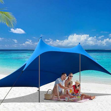 Canopy Pop Up Sun Shelter 10 x 10 FT Beach Tent UPF50+ with Aluminum Poles for Beach Camping and Outdoors 