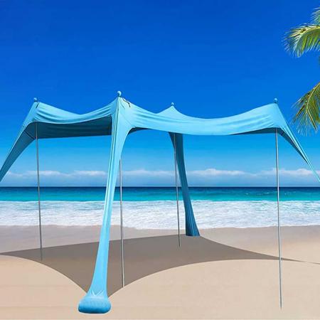 Sun Shelter for Beach Canopy Pop Up Sun Shelter 10 x 10 FTUPF50+ with Aluminum Poles for Beach Camping and Outdoors 