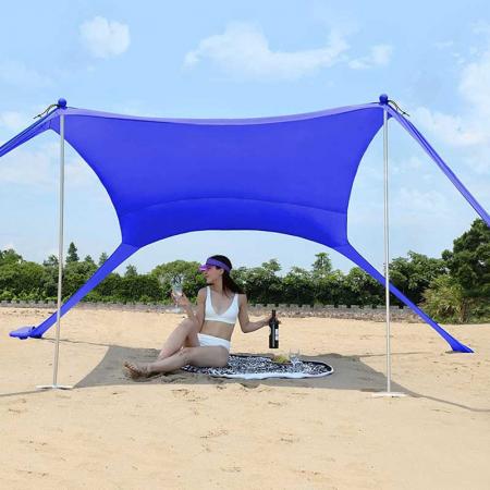 Lycra Canopy Pop Up Beach Tent Sun Shade Canopy UPF50+ with Aluminum Poles 