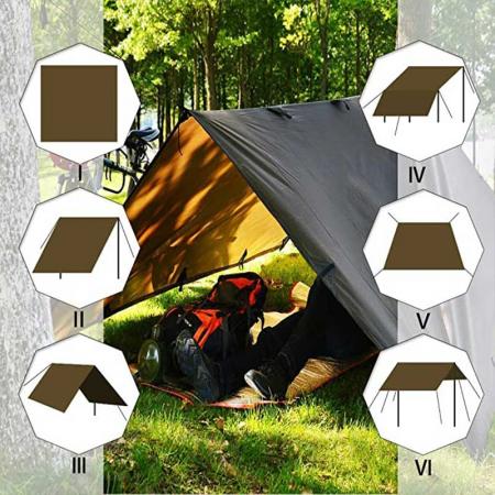 Camping Tarp Waterproof 3m x 3.2m Large Hammock Tent Tarp 