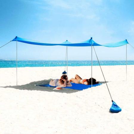 Beach Sun Shade Canopy Pop Up Beach Tent UPF50+ with Aluminum Poles for Beach Camping and Outdoors 