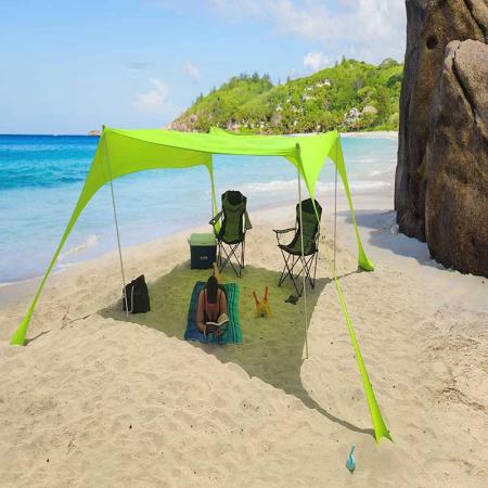 Pop up Beach Tent Sun Shade Canopy UPF50+ with Aluminum Poles for Beach Camping and Outdoors 