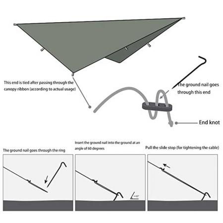 Outdoors Ultralight Waterproof Hammock Rain Fly Tarp Tent Shelter 