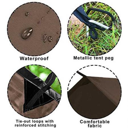 Camping Tarp Waterproof 3m x 3.2m Large Hammock Tent Tarp 